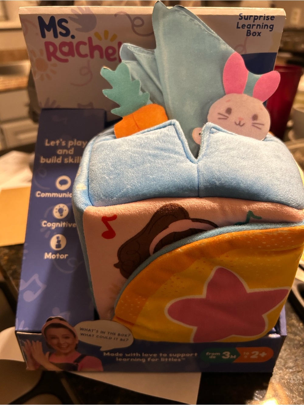 Rachel Soft Activity Learning Cube in Light Blue and Pink